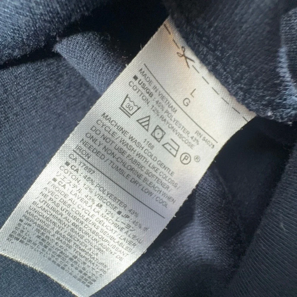 Banana Republic Mens Navy Blue Quarter Zip Hoodie Sweatshirt Large Cotton Blend